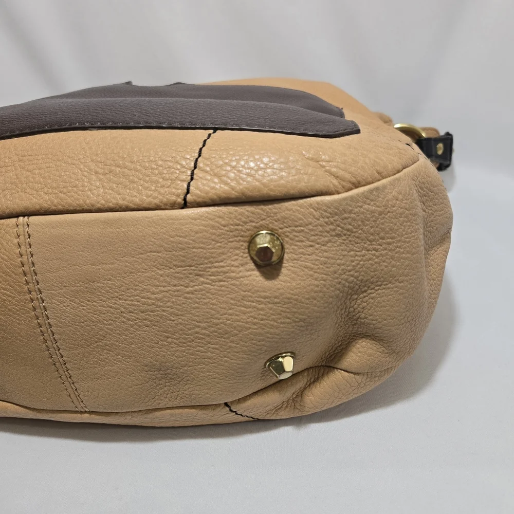 orYany Adele Pebbled Leather in Tan Satchel Purse